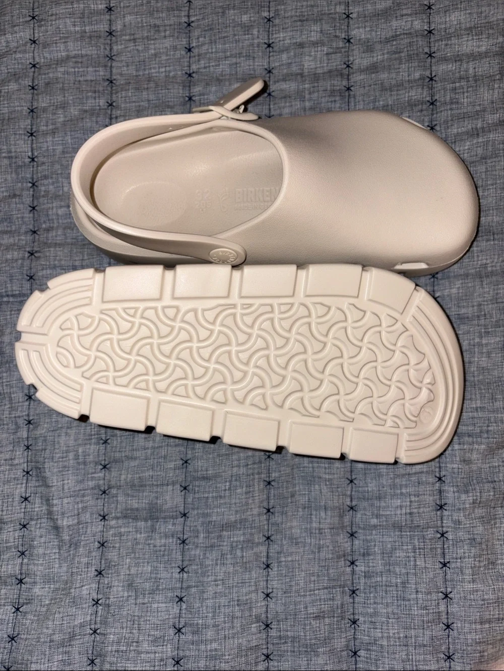 Birkenstock Kids Cream Slip-On Clog with Adjustable Heel Strap